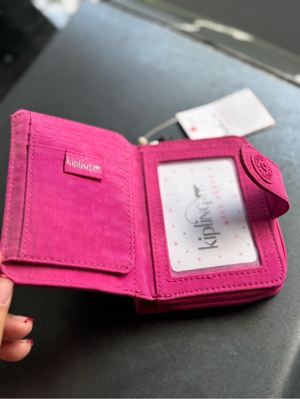 Kipling Very Berry Pink Wallet NWT | Multiple Card Slots - Picture 3 of 10